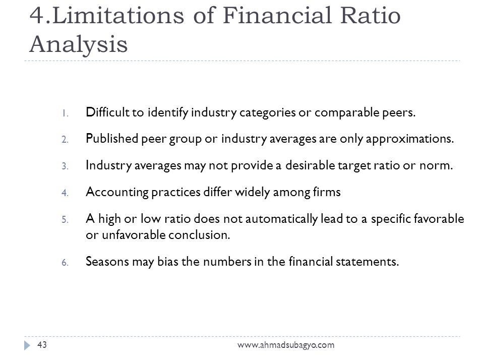 Limitations of ratio analysis financial statements ppt
